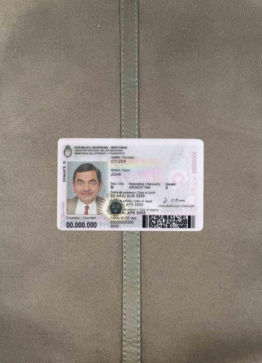 Blank Argentina ID card 2020 – present photolook sample
